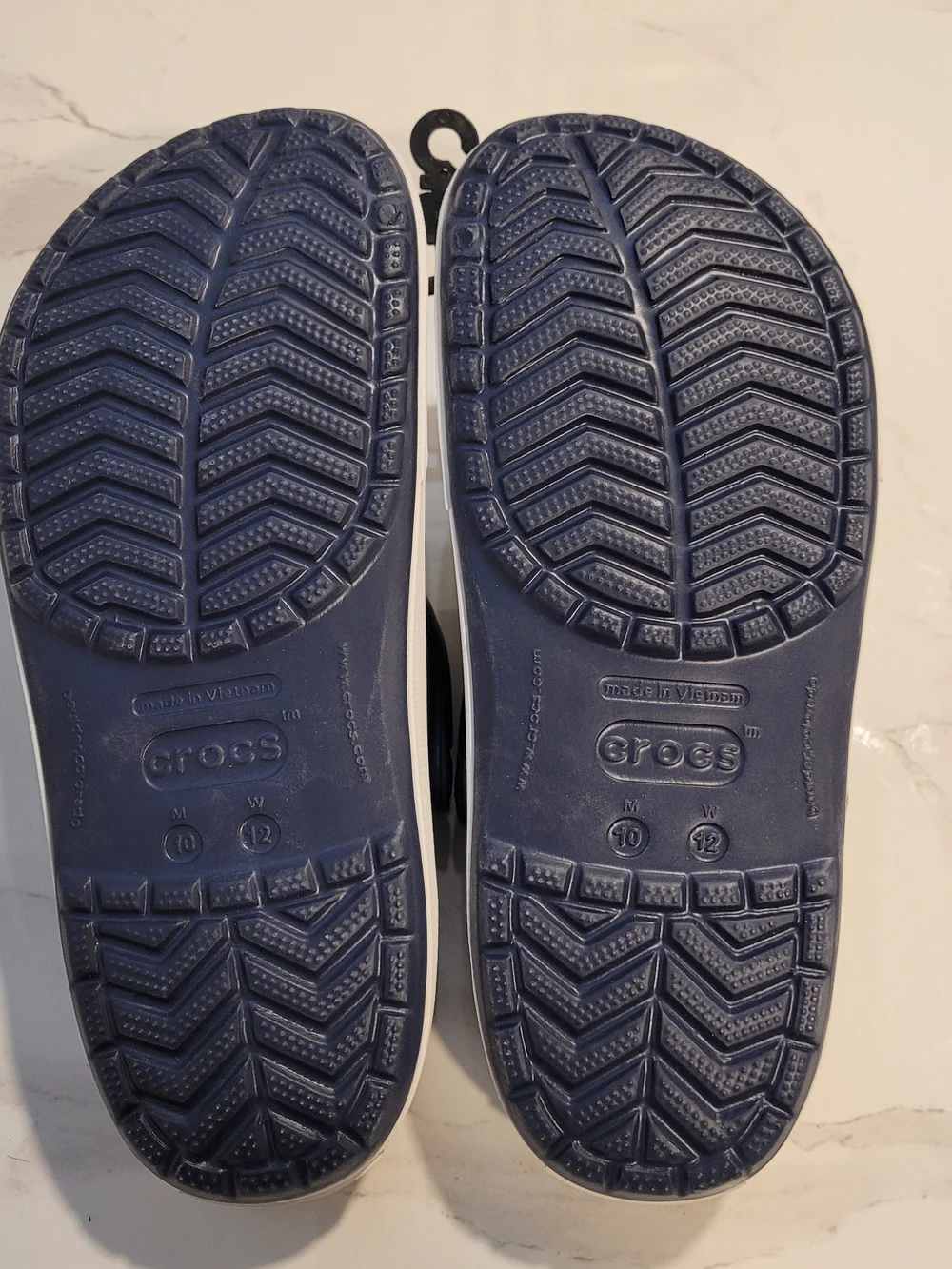CROCS Navy and White Classic Clog Slide